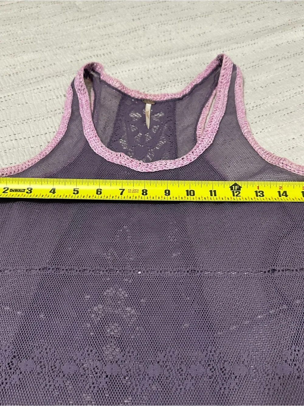 Free People Purple Mesh Tunic with Pink Trim
